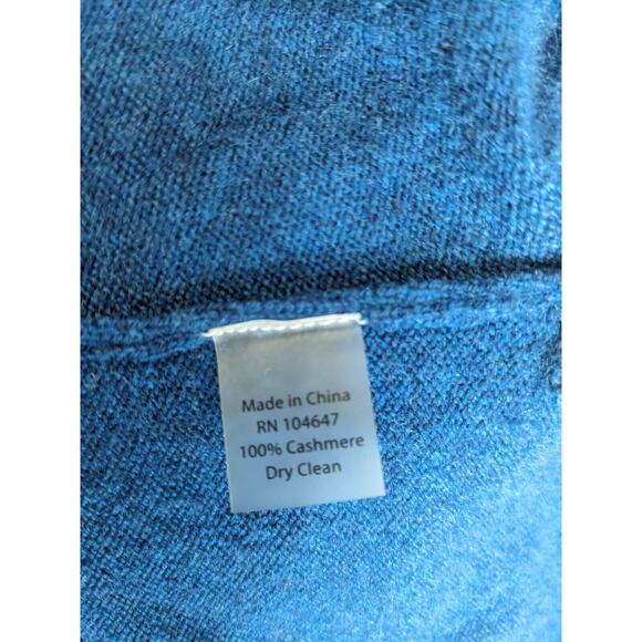 Kinross Cashmere Womens Sz XS Crew Neck Sweater Blue 100% Cashmere Long Sleeves - Picture 8 of 8